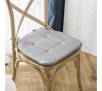 Coussin Chaise Cuisine Lavable,Galette De Chaise En Forme De Trapèze Avec Attaches, Galette De Chaise Dehoussable,Coussins De Chaises De Salle À Manger Respirant Lin En Toute Saison ( Color : Light gr