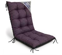 Coussin Chaise Jardin Dossier Haut 50x120 cm - Matelas Siege Extérieur Mobilier Confort Imperméable Bordeaux lin écologique