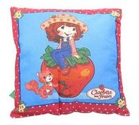 coussin charlotte aux fraises et son chat