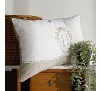 Coussin Blanc Coton BERENICE Blanc 30 x 50 cm