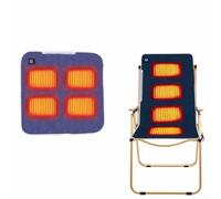 Coussin chauffant - 5 V/2 A - Portable - USB - Avec 3 niveaux de chauffage - Rechargeable par USB - Chauffage rapide - Pour blanchiment en extérieur, camping, pêche (bleu marine/45 x 45 cm)