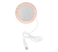 Coussin Chauffant alimenté par USB, Tapis de Tasse, Chauffe-Tasse, Dessous de Verre, Chauffe-Boisson Portable pour café, thé, Lait, Grain de Bois Clair, 4,1 Pouces, 109 g