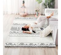 Coussin chauffant au sol lavable, tapis de sol chauffant double couche, tapis chauffants électriques, chauffe-pieds infrarouges réglables, chauffage d'espace(78.7x137.8in)