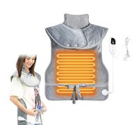 Coussin Chauffant Cervicales，Coussin Chauffant Dos, 6 Niveaux de Chaleur, 4 Réglages Automatiques de l'heure d'arrêt, Longueur du câble 2,1 M, Lavable en Machine