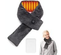 Coussin Chauffant Cervicales Électrique,tour de cou électrique avec batterie externe de 5000 mAh,écharpe chauffante pour femmes et hommes rechargeable,cadeaux de vacances pour maman,femme,enfants