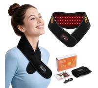 Coussin Chauffant Cervicales Portable Sans Fil, Longueur 85 cm | Lumière Rouge 660 & 850 nm, 3 Niveaux de Chaleur, 3 Modes de Vibration, Batterie 3000 mAh, Cadeau Détente pour Bureau, Voyage