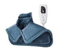 Coussin Chauffant, Châle Chauffant D'hiver avec 6 Niveaux de Chaleur et 4 Minuteries, Lavable, Cadeau de Noël pour Femmes, Hommes, Mères, Pères et Personnes Âgées(Gray)