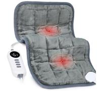 Coussin chauffant, coussin chauffant vibrant lesté avec thérapie par la chaleur, 4 modes de massage et 6 réglages de chaleur réglables pour soulager les douleurs au dos/aux épaules