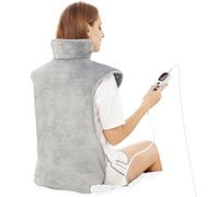 Coussin Chauffant dos Electrique Epaule et Nuque 60×100cm, 6 Niveaux de Chaleur, minuterie d'arrêt Automatique de 2 heures, Chauffage rapide, Ceinture, Chauffe-dos, Flanelle, Lavable en Machine