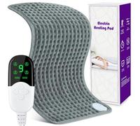 Coussin Chauffant Electrique 30 x 60 cm, Couverture Chauffante avec 9 Niveaux de Température & 4 Réglages de Minuterie, Tapis Chauffant Lavable en Machine pour Dos Nuque Epaule Pied, Arrêt Automatique
