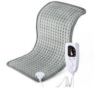 Coussin Chauffant électrique 43 x 84 cm, Soulage Les Douleurs du Dos et des épaules, Options de Chaleur Humide et Sèche, Arrêt Automatique, Cadeaux pour Hommes et Parents,Gris,17"x33"/43 * 84cm