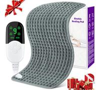 Coussin Chauffant Electrique Nuque Dos Cervicale Epaule, Couverture Chauffante Petite 9 Niveaux de Température 4 Réglages de Minuterie, Tapis Chauffant Arrêt Automatique Lavable en Machine, 30 x 60 cm