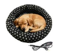 Coussin Chauffant Électrique Pour Animaux De Compagnie - 40 Cm Rond, Tapis En Peluche Doux Et Chaud, Nid De Couchage | Petits Animaux Lapin Chiens Chats Hiver Maison Bureau Portable Voyage Sûr Basse T