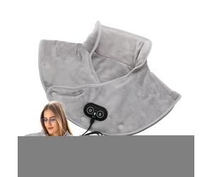 Coussin chauffant électrique pour la nuque et les épaules | Écharpe chauffante avec stimulateur et 3 réglages de chaleur - Fonction arrêt automatique, coussin chauffant rapide, masse vibratoire