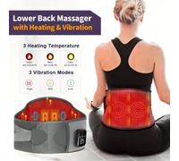 Coussin chauffant électrique pour la taille avec masseur, masseur de dos sans fil avec 3 modes de chauffage et de vibration, taille réglable et soutien lombaire, batterie lithium rechargeable USB 2000