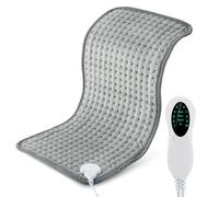 Coussin chauffant électrique pour le dos, le cou et les épaules - Chaleur humide et sèche, arrêt automatique - Cadeau idéal pour papas, mamans, couples, anniversaire et fête des pères (gris clair)