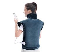 Coussin Chauffant Electrique pour le Dos, Les Épaules, Nuque, Couverture Chauffante 60 x 85 cm, 4 Température Réglable, 90 min Arrêt Automatique et Protection Contre la Surchauffe, Lavable en Machine