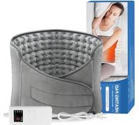 Coussin Chauffant Electrique, STUOGYUM Ceinture Chauffante Lombaire 120x30CM avec 6 Niveaux de Chaleur et Arrêt Automatique, Lavable Ceinture Lombaire pour Dos Cervicales Abdomen-Gris