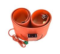 Coussin chauffant en silicone pour fût, chauffe-fût d'huile DIY, chauffe-seau avec bande chauffante et thermostat réglable 30-130 °C, bande chauffante isolante et résistante, 100 L, 1200 x 250 mm, 1