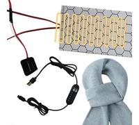Coussin chauffant en tissu | Film chauffant pour vêtements à température réglable, gants portables, écharpes, fournitures pour temps froid pour étudiants, femmes, hommes, personnes âgées et