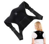 Coussin chauffant ergonomique pour le cou - Ceinture de massage électrique apaisante noire de type C pour les épaules | Contrôle de la température à 3 niveaux pour hommes, femmes, personnes âgées