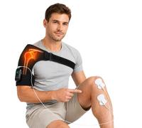 Coussin chauffant et masseur d'épaule sans fil avec 6 modes de chauffage et | Contrôleur amovible, 8 micro-courants, grande batterie et contrôle par application, enveloppe chauffante pour soulager la