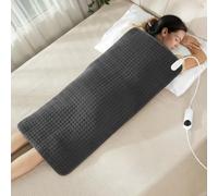 Coussin chauffant extra large de 100 x 50 cm, pour soulager les douleurs de dos, chauffage électrique pour crampes menstruelles, épaules, cou, genou (DEEP Gray)
