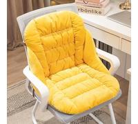 Coussin Chauffant For Chaise De Bureau, Coussin D'assise Moelleux Avec Housse Amovible, Coussin Chauffant For Dossier Complet Avec 9 Niveaux De Température Et 4 Minuteries(Yellow)