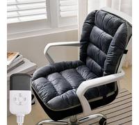 Coussin Chauffant For Chaise De Bureau, Grand Coussin Chauffant D'hiver Avec 9 Températures Réglables Et 4 Minuteries For Fauteuil De Bureau À Domicile(Gray1)