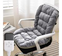 Coussin Chauffant For Chaise De Bureau, Grand Coussin Chauffant D'hiver Avec 9 Températures Réglables Et 4 Minuteries For Fauteuil De Bureau À Domicile(Gray)