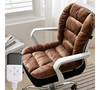 Coussin Chauffant For Chaise De Bureau, Grand Coussin Chauffant D'hiver Avec 9 Températures Réglables Et 4 Minuteries For Fauteuil De Bureau À Domicile(Brown)