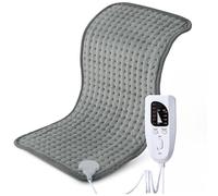 Coussin Chauffant King Size avec 6 Réglages de Température et 4 Minuteries, Soulagement de la Douleur pour le Dos, le Cou, l'abdomen et les Jambes, Options de Chaleur,Dark grey,16"x30"/40 * 76cm