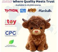 Coussin Chauffant Lesté pour Animaux en Peluche - Vache des Highlands - Chauffable au Micro-ondes - Oreiller Chaud pour Soulager Le Stress - Vache-jouet - Jouets en Peluche pour l'anxiété