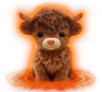 Coussin Chauffant Lesté pour Animaux en Peluche - Vache des Highlands - Chauffable au Micro-ondes - Oreiller Chaud pour Soulager Le Stress - Vache-jouet - Jouets en Peluche pour l'anxiété