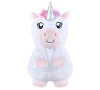 Coussin chauffant licorne pour le ventre, le cou et les épaules, animaux en peluche chauffants avec chaleur humide, housse en peluche amovible, remplissage naturel non parfumé, adorable cadeau