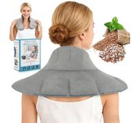 Coussin Chauffant Micro-onde pour Cervical, Coussin thermique pour nuque, Bouillotte Micro-Onde pour soulager les douleurs d'estomac dos nuque et d'épaules (Gris)