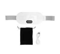 Coussin chauffant portable pour crampes, masseur abdominal électrique menstruel réglable, chauffage rapide, ceinture de taille pour femmes, soulagement de la douleur, tissu en (Blanche)