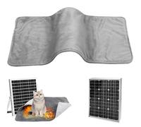 Coussin chauffant pour animaux de compagnie à panneau solaire 12 V Tapis chauffant doux et chaud pour animaux de compagnie IPX7 Couverture chauffante portable étanche pour chiens chats en plein air