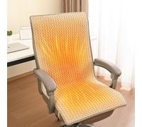 Coussin Chauffant pour Chaise de Bureau, Grande Surface Chauffante Siege Chauffant Coussin, Chauffe Dos pour Siège de Bureau avec 9 Niveaux de Température, 45 X 90 cm(Beige)