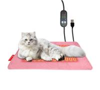 Coussin chauffant pour chat - 5 niveaux de température - Tapis de couchage chaud avec minuterie automatique - Tapis chauffant pour chats domestiques en intérieur - Pour une utilisation en hiver dans