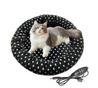 Coussin chauffant pour chats pour dormir à l'intérieur | Peluche courte avec alimentation USB, trois réglages de température, tapis pour animal domestique par temps froid, lit pour chien, lapin
