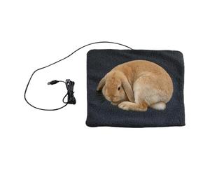 Coussin chauffant pour chien - Lit en peluche imperméable USB, 25,4 x 25,4 cm, thermostat intelligent antidérapant, coussin chauffant, idéal pour chat chiot dormant extérieur cage salon