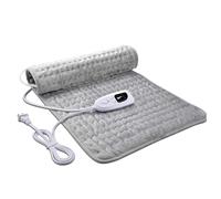 Coussin Chauffant pour Cou, Épaules et Dos, 60x30cm Couverture Chauffante pour L'hiver avec 4 Minuterie et 6 Chaleur, Cadeau pour Maman, Papa, Femmes et Hommes(Gray)