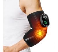 Coussin Chauffant Pour Coude Sans Fil Avec Vibrations, Coudière Chauffante Avec Écran Tactile, 5 Niveaux Chaleur, 3 Modes Vibration, 3 Réglages Durée, Batterie 3000mAh, Pour Coude Gauche ou Droit