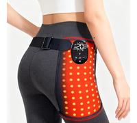 Coussin chauffant pour les hanches - Lumière rouge 660 nm et 850 nm, 8 modes, 20 niveaux d'intensité, ceinture de soutien vibrante infrarouge pour un confort optimal au niveau de la taille, des cuisse