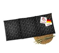 Coussin Chauffant pour Micro-Ondes et Four; Noir; Rempli de Blé, Fabriqué à la Main en Allemagne; environ 50 x 20 cm; 3 Compartiments; 100% Coton OEKO-TEX; Pour le Cou, le Dos, les Épaules