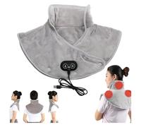 Coussin chauffant professionnel for la nuque et les épaules : chauffage en fibre de carbone avec 3 niveaux de chaleur, 3 modes de massage et format portable USB + fonction automatique