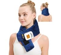 Coussin chauffant sans fil pour douleurs cervicales, batterie 5000 mAh avec chaleur, massage par vibration à 3 niveaux, température réglable de 40 à 60 °C, minuterie de 30/45/60 minutes, câble de type