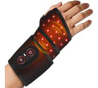 Coussin chauffant sans fil pour le canal carpien, avec lumière rouge, arthrite de la main, soulagement de la douleur au poignet, coussin chauffant avec batterie de 3000 mAh, masseur de poignet