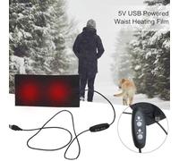 Coussin Chauffant USB 5 V - Température À Trois Niveaux | Élément Réglable | Film Chauffant En Fibre De Carbone 10x20cm Pour Soutien Lombaire, Oreiller, Coussin | Minuterie Basse Tension, Sûre Et Port